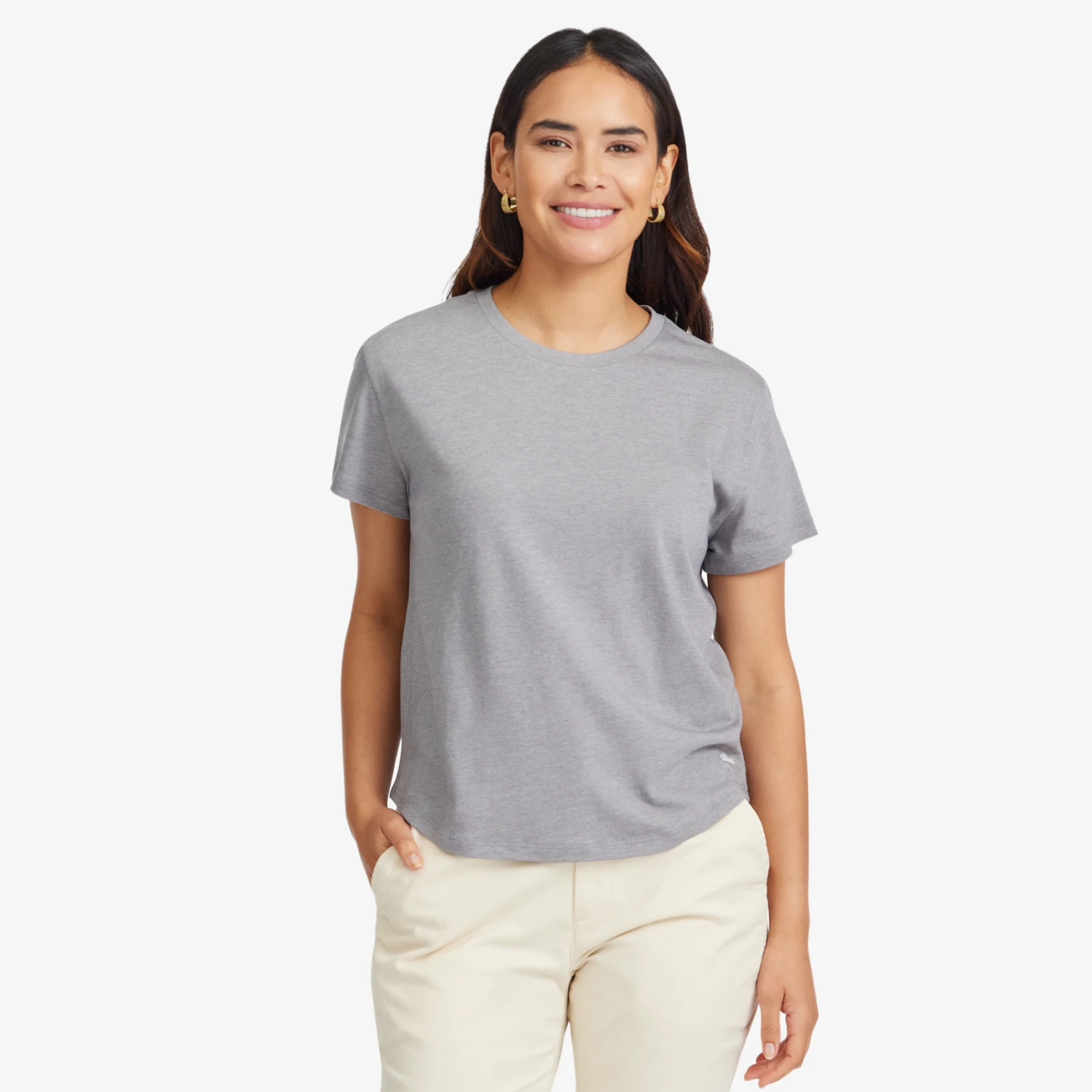 Women's Soft Merino Tee - Medium Grey 1 Women's Soft Merino Tee - Medium Grey