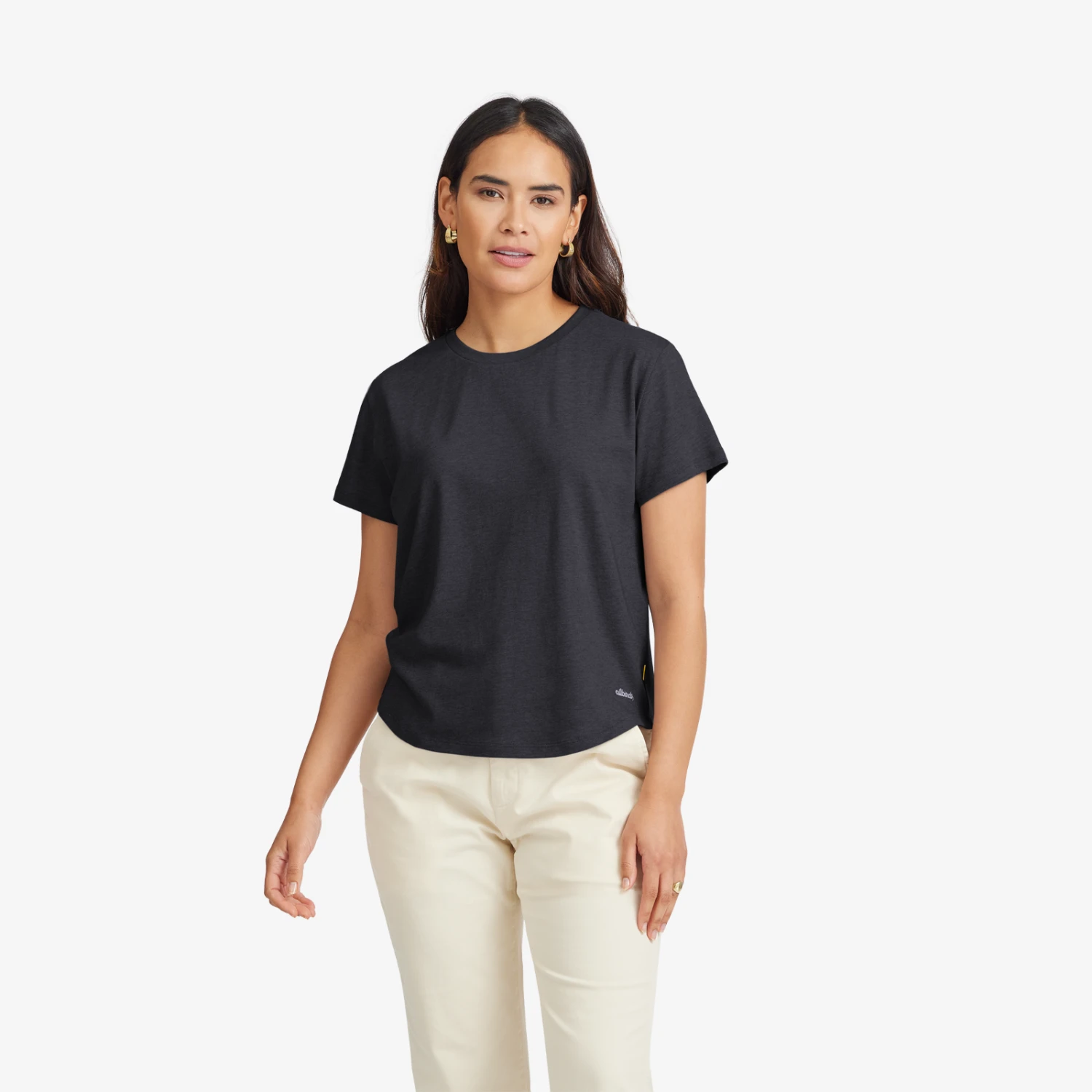 Women's Soft Merino Tee - Natural Black 1 Women's Soft Merino Tee - Natural Black